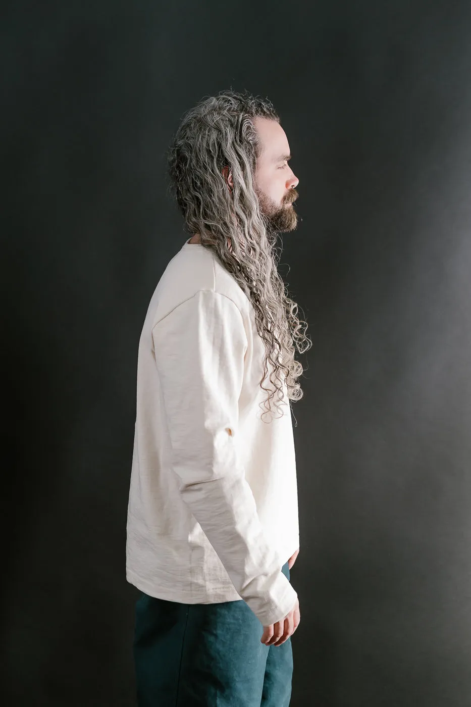 2S18.02 - 13.4oz Loopwheeled Heavy LS T-Shirt Relaxed Fit - Nature