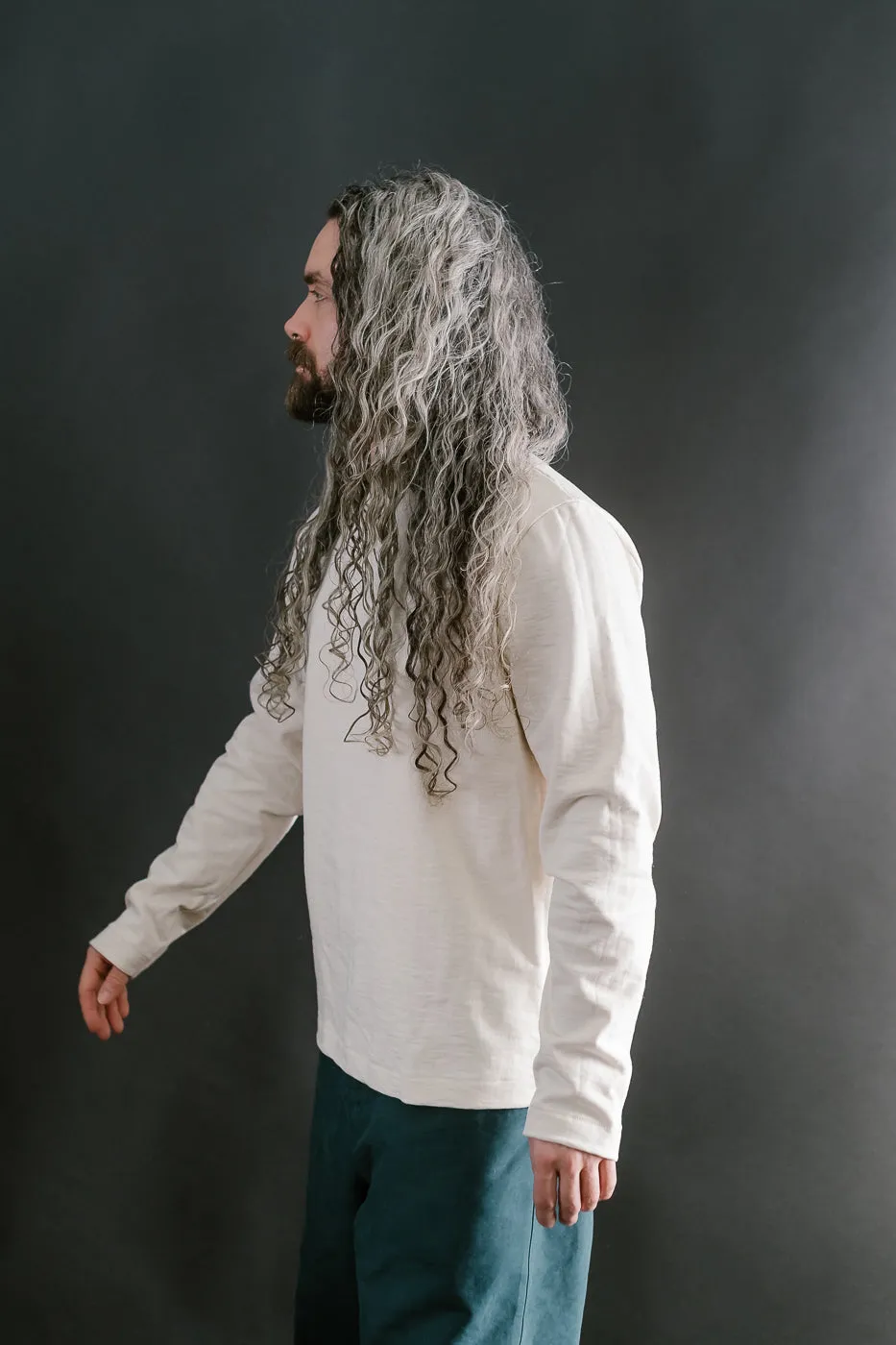 2S18.02 - 13.4oz Loopwheeled Heavy LS T-Shirt Relaxed Fit - Nature