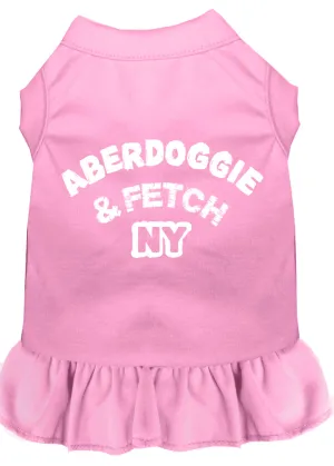 Aberdoggie Ny Screen Print Dress Light Pink Lg