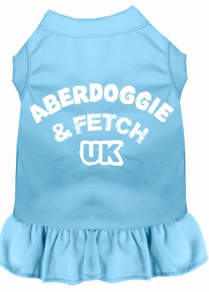 Aberdoggie Uk Screen Print Dress Baby Blue Xs