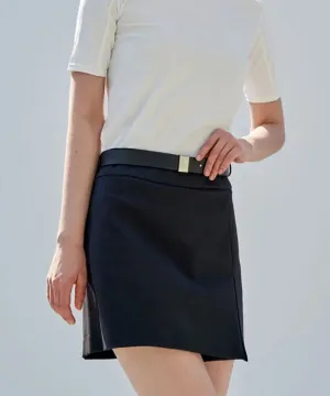 Anell Elegant Black H-Line Skirted Trousers