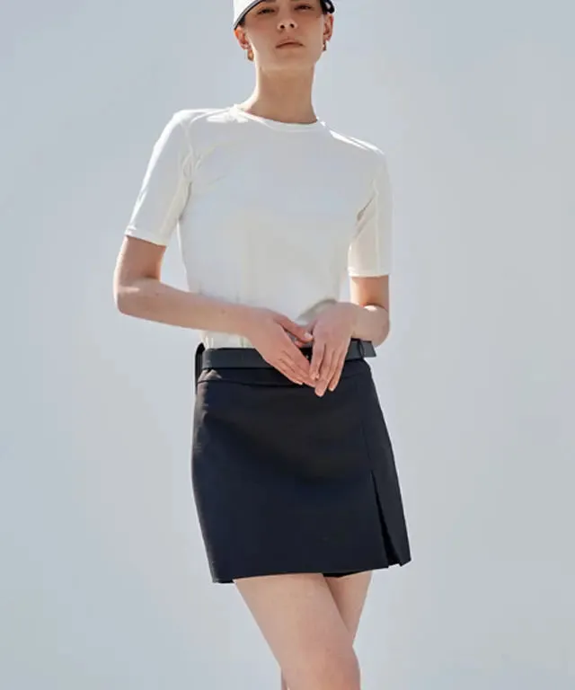 Anell Elegant Black H-Line Skirted Trousers