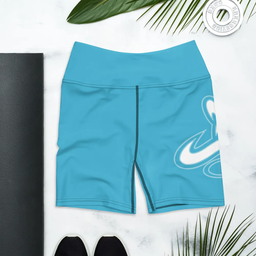 Athletic Apparatus Blue 7 White logo Yoga Shorts