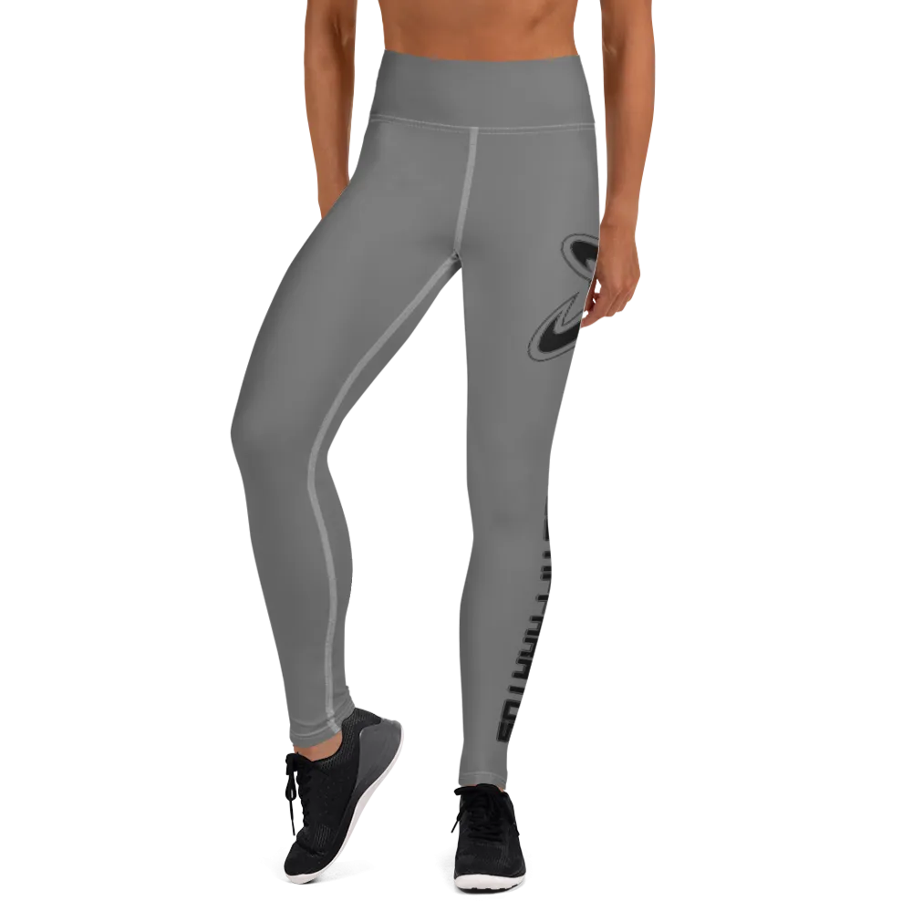 Athletic Apparatus Grey Black logo White stitch Yoga Leggings