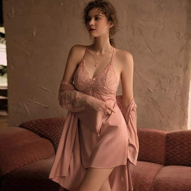 Backless V-Neck Nightdress  Elegant and Lightweight Sleepwear