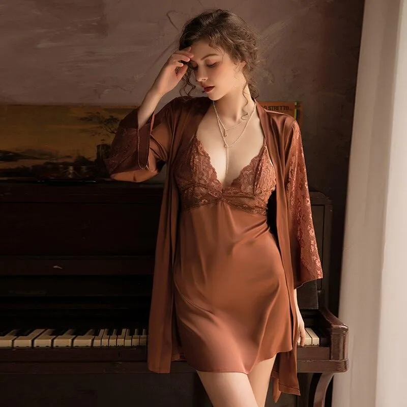 Backless V-Neck Nightdress  Elegant and Lightweight Sleepwear
