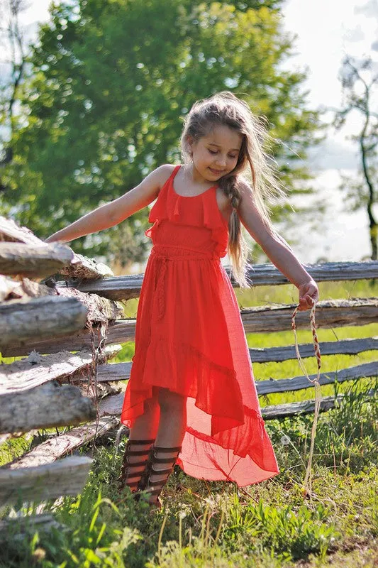 Beach Beauty_Hi-Lo Soft Gauze Cotton Ruffled Dress