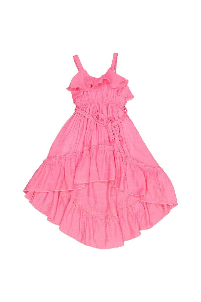 Beach Beauty_Hi-Lo Soft Gauze Cotton Ruffled Dress