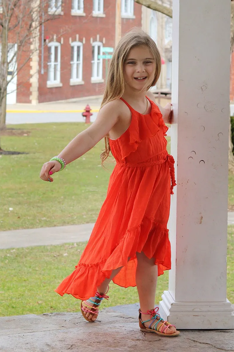 Beach Beauty_Hi-Lo Soft Gauze Cotton Ruffled Dress