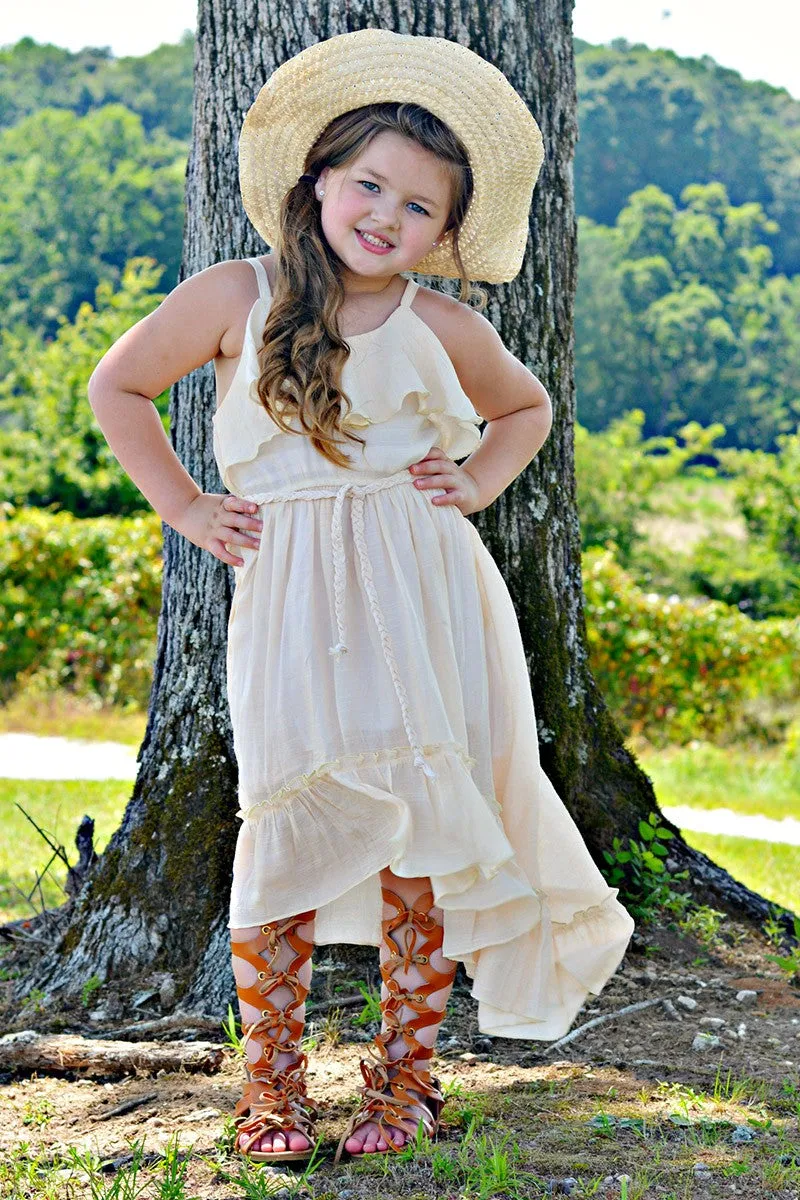 Beach Beauty_Hi-Lo Soft Gauze Cotton Ruffled Dress