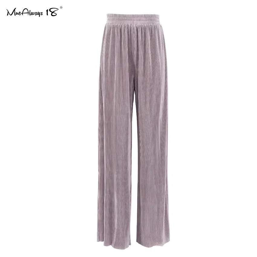 Beige Fashion Top & Pleated Long Palazzo Pants