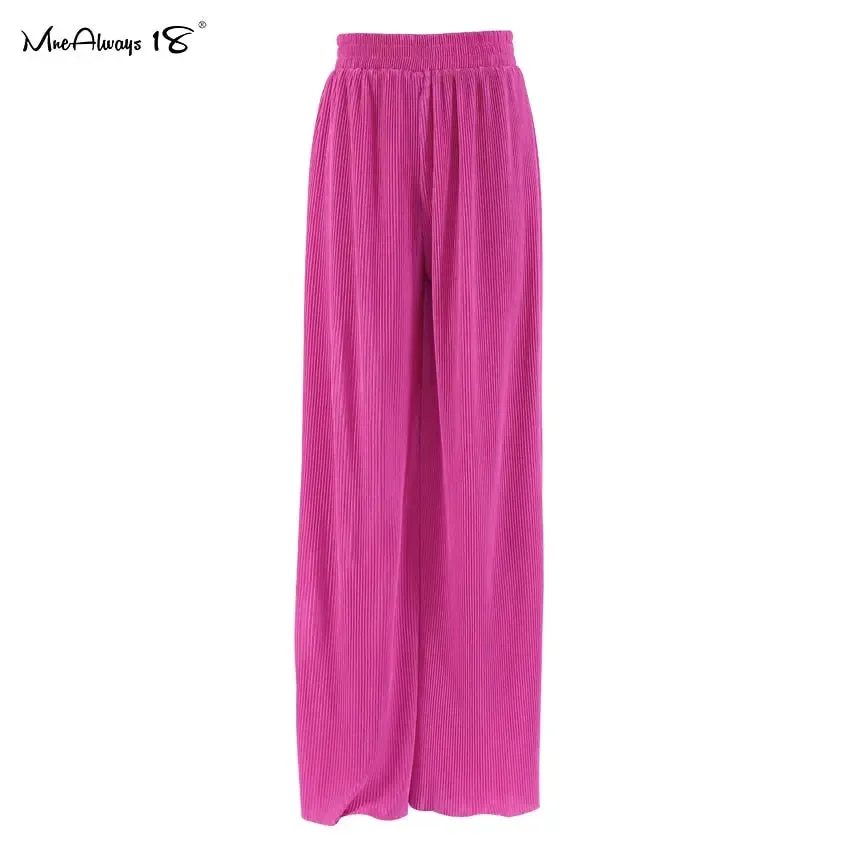 Beige Fashion Top & Pleated Long Palazzo Pants