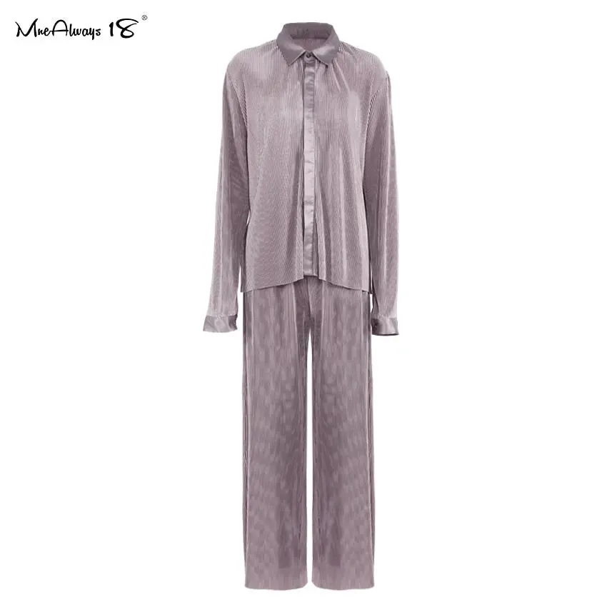 Beige Fashion Top & Pleated Long Palazzo Pants