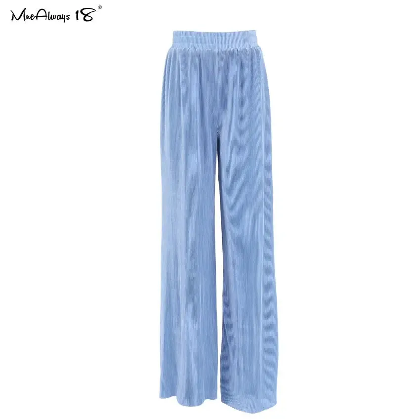 Beige Fashion Top & Pleated Long Palazzo Pants