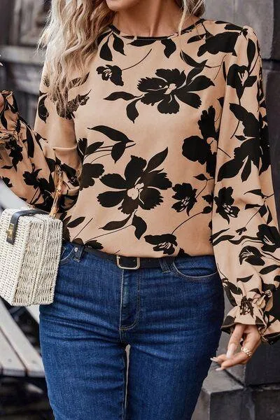 Bloom Wilder Tie Back Floral Long Sleeve Blouse