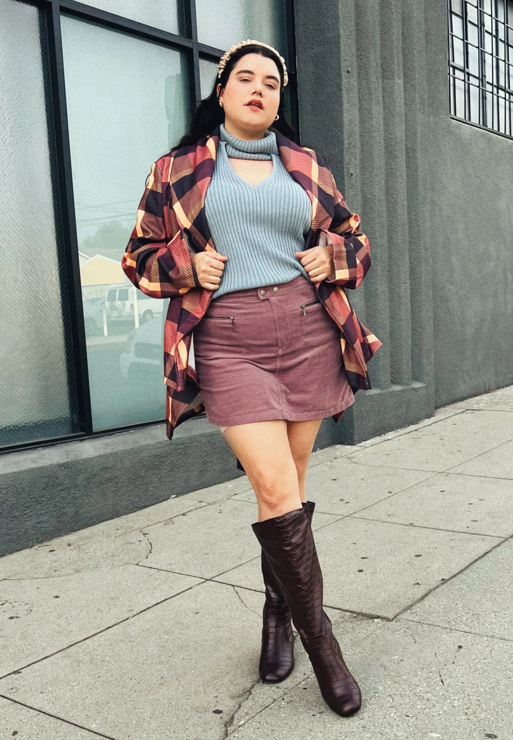 Bloomchic Cozy Brown Plaid Coat, Multiple Sizes Available!