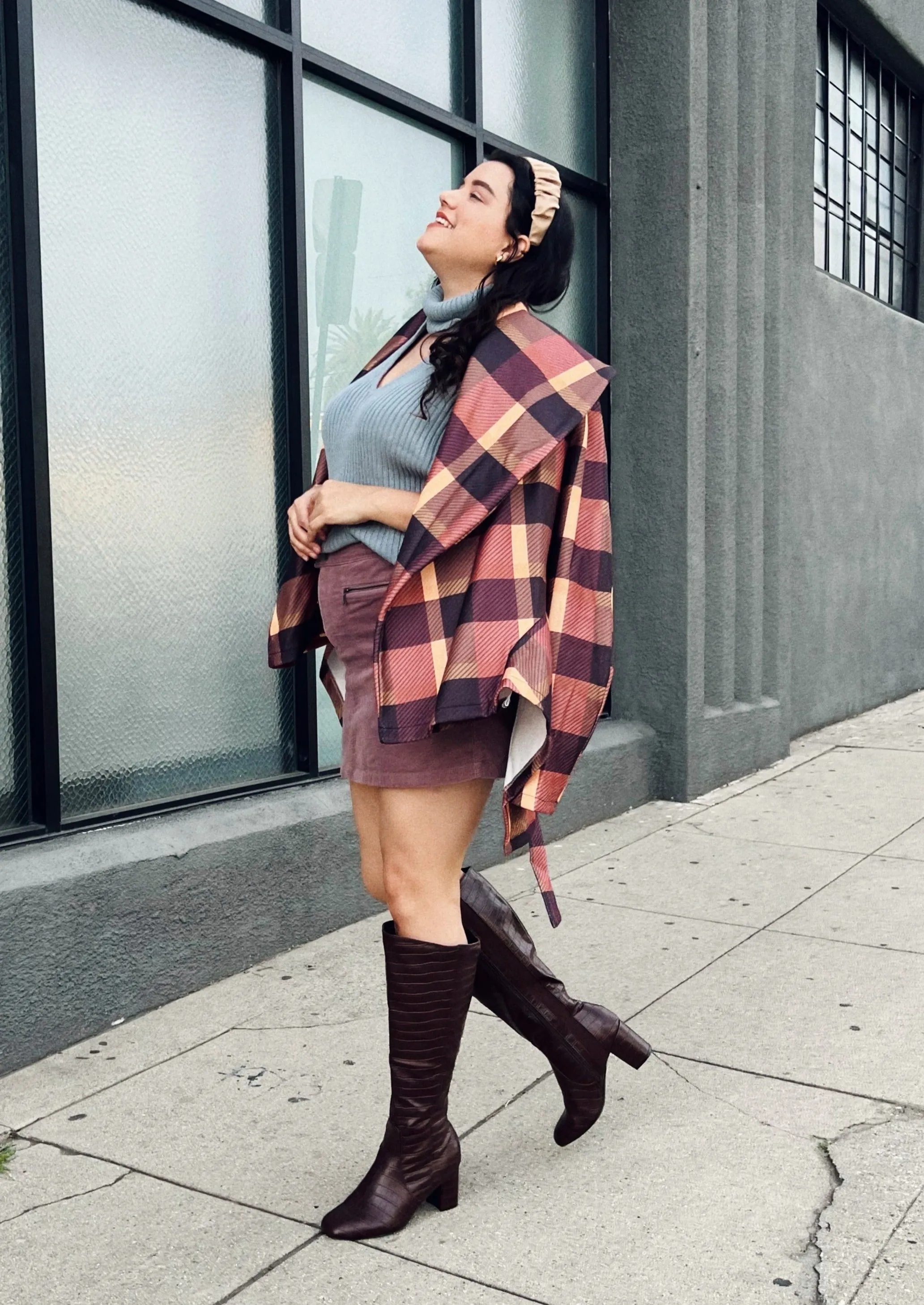 Bloomchic Cozy Brown Plaid Coat, Multiple Sizes Available!