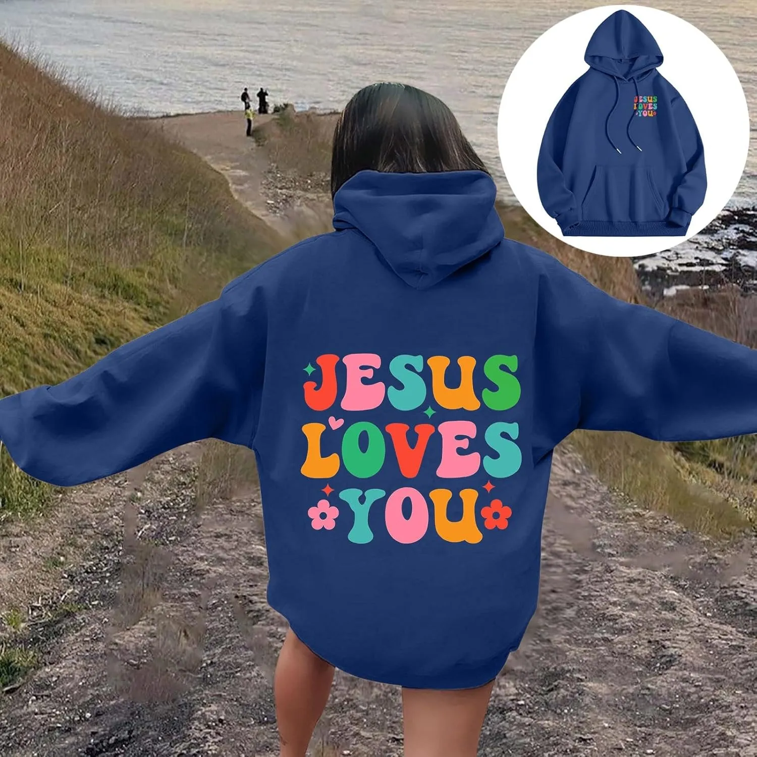 Christian Graphic Hoodies for Teen Girls Fall Fashion 2024 Letter Print Preppy Sweatshirt Long Sleeve Pullover