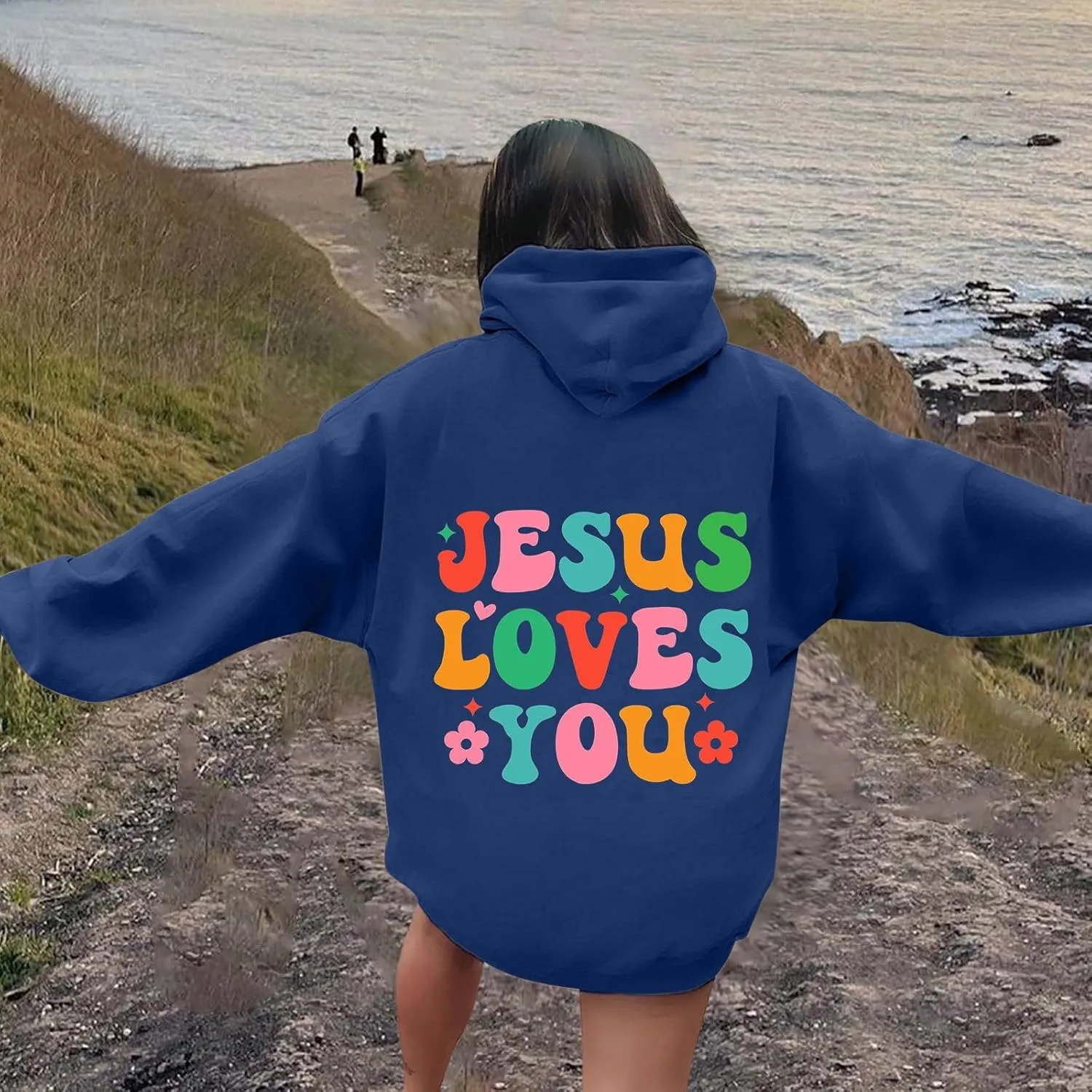 Christian Graphic Hoodies for Teen Girls Fall Fashion 2024 Letter Print Preppy Sweatshirt Long Sleeve Pullover