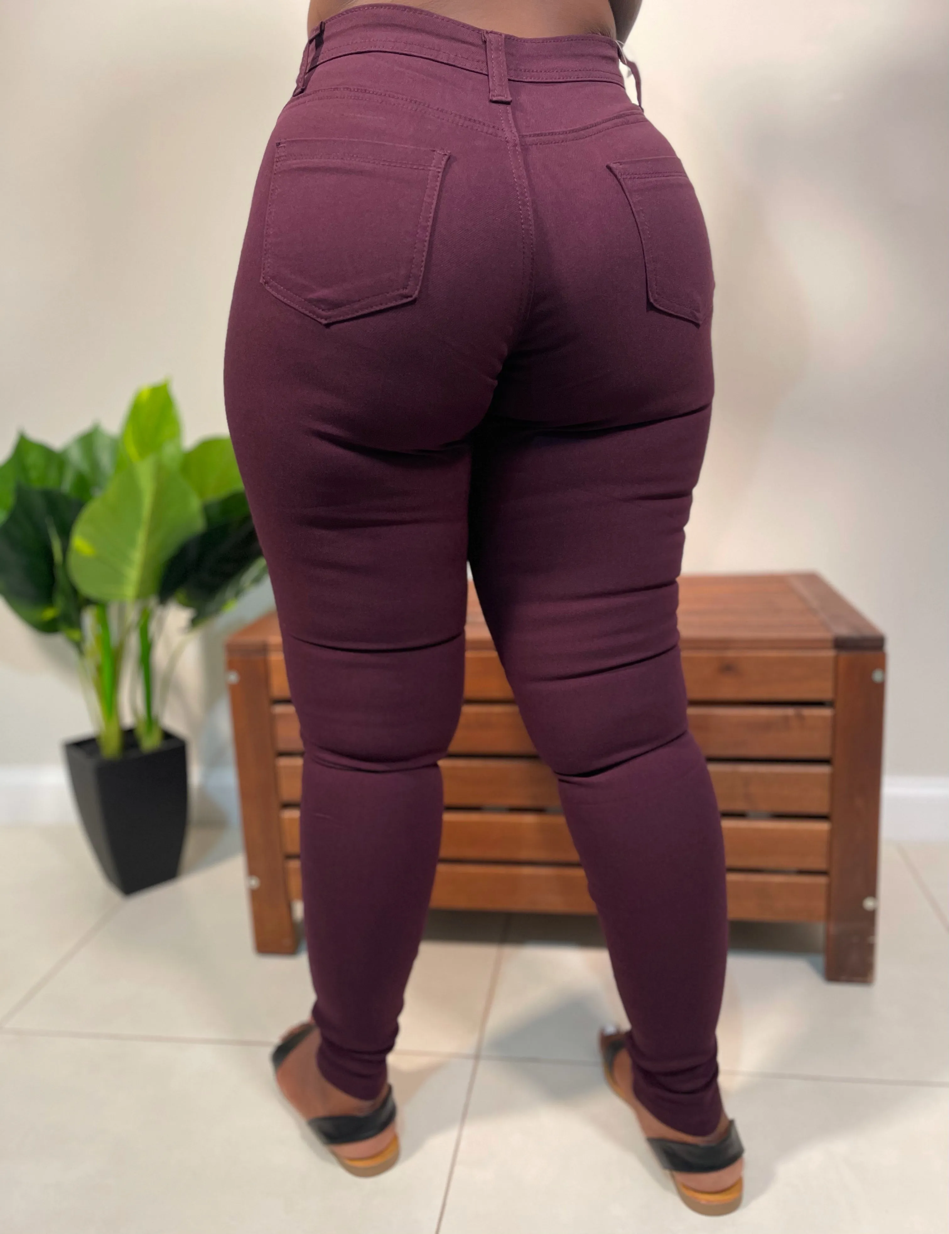 Classic Girl High Rise Skinny Jeans-Dark Berry