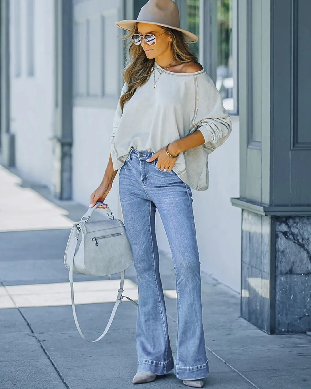 Classic Mid-Rise Flare Jeans