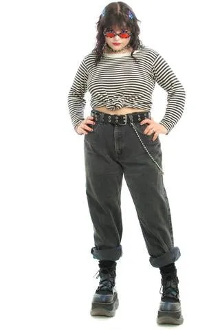 Classic Vintage Mom Jeans - Black