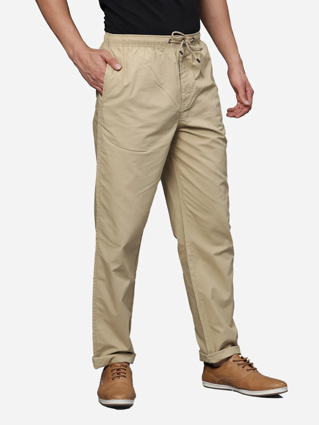 Cotton Camel Lower Track Pants