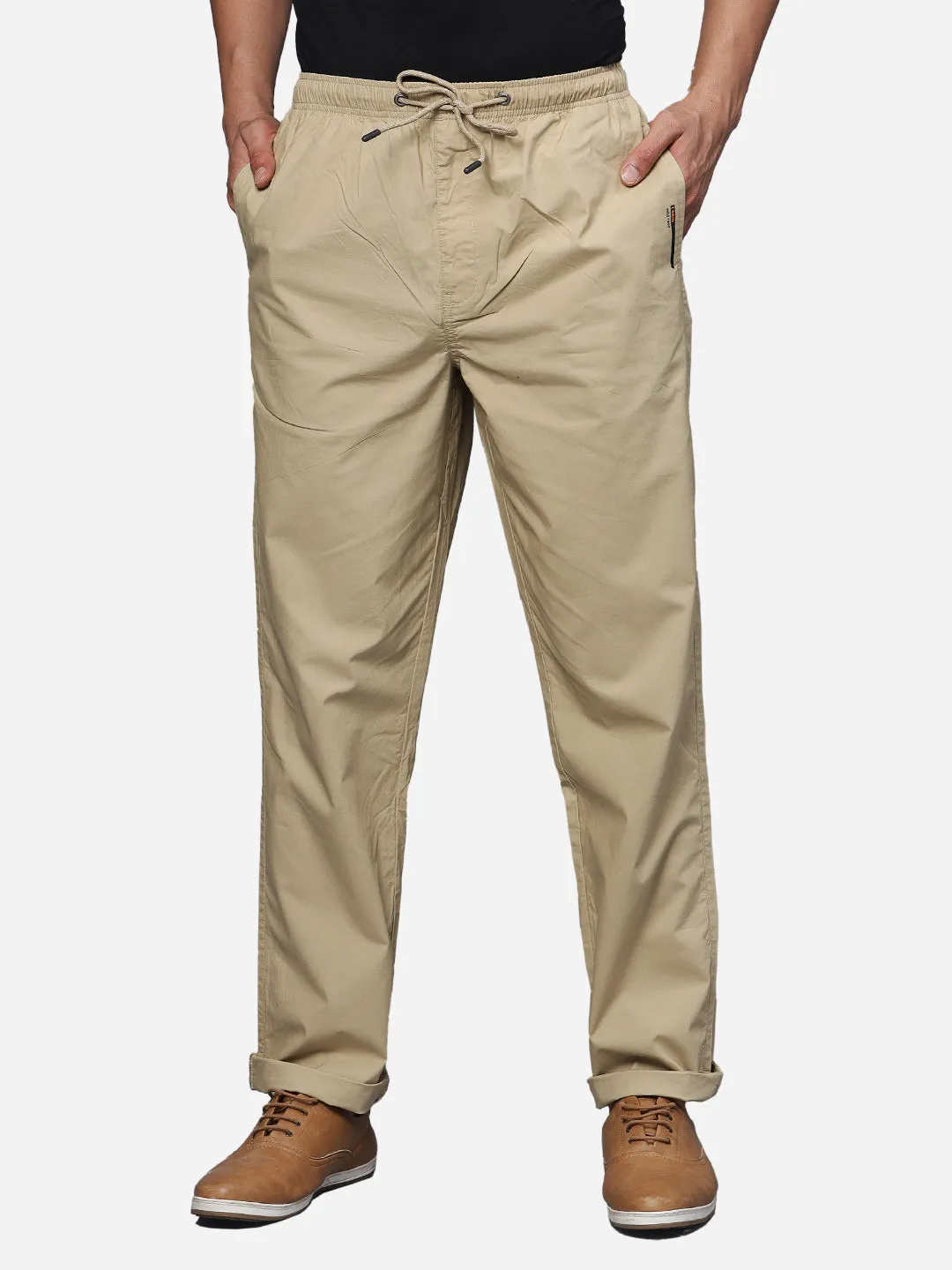 Cotton Camel Lower Track Pants