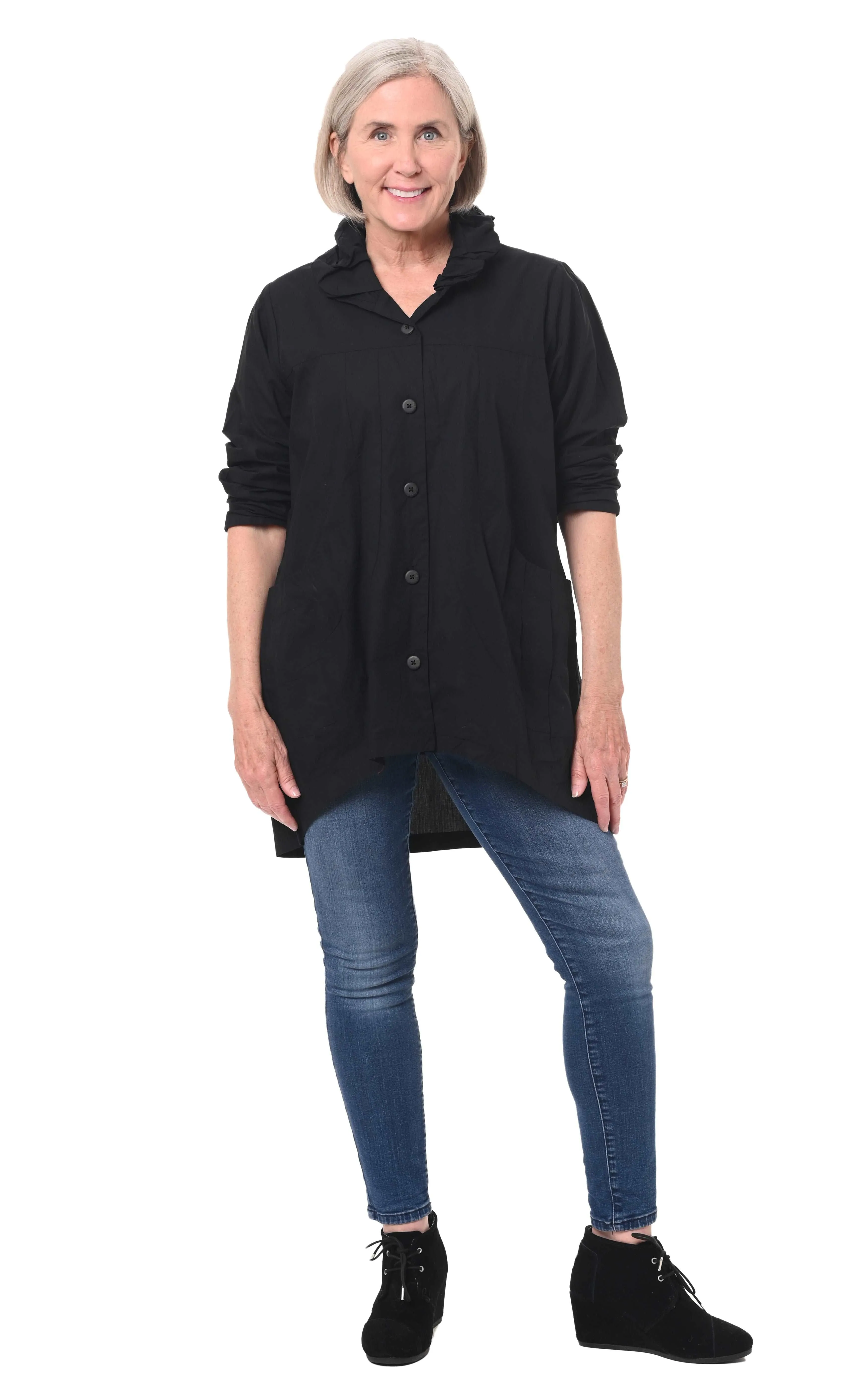 Dorian Womens Blouse in Black