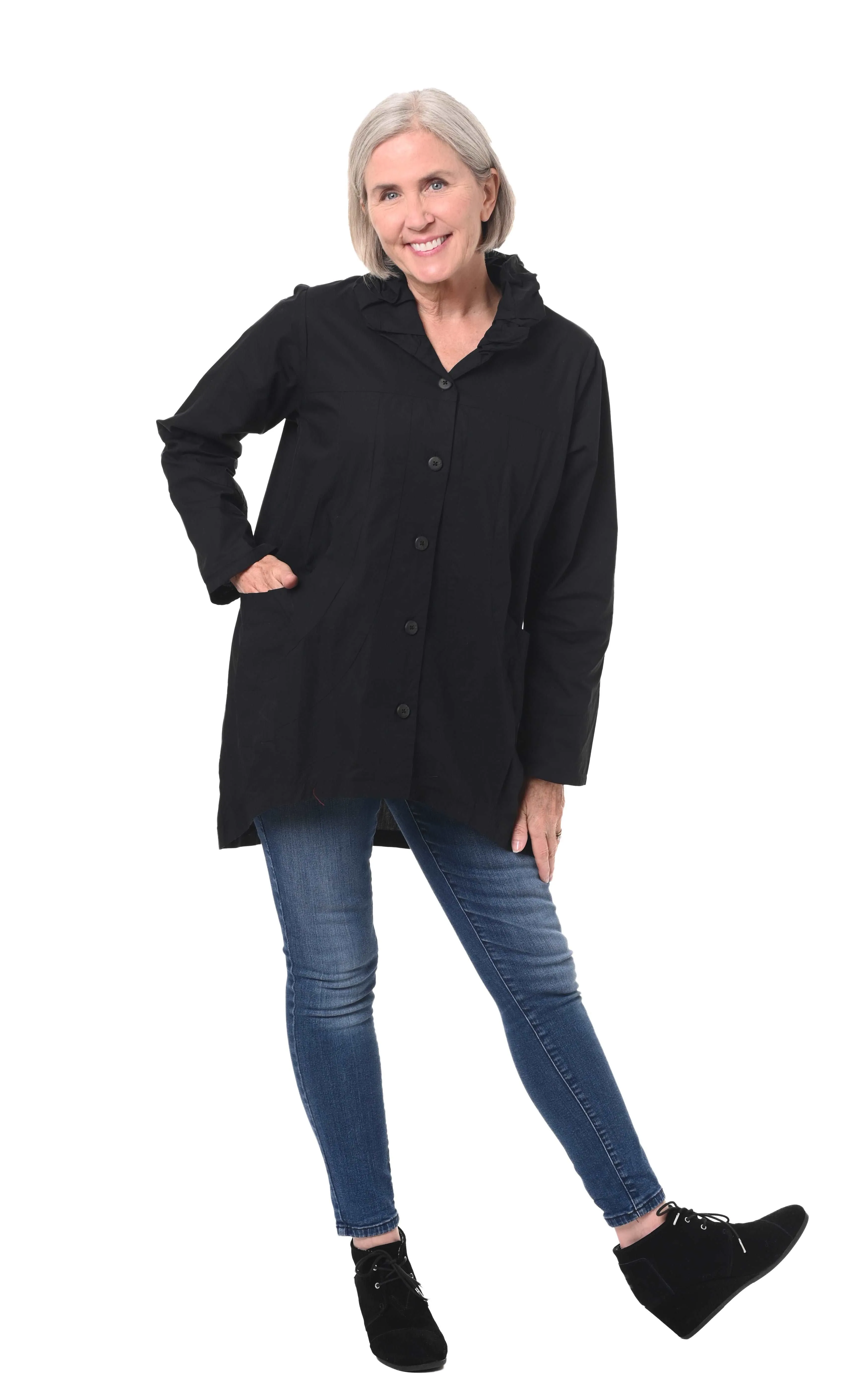 Dorian Womens Blouse in Black
