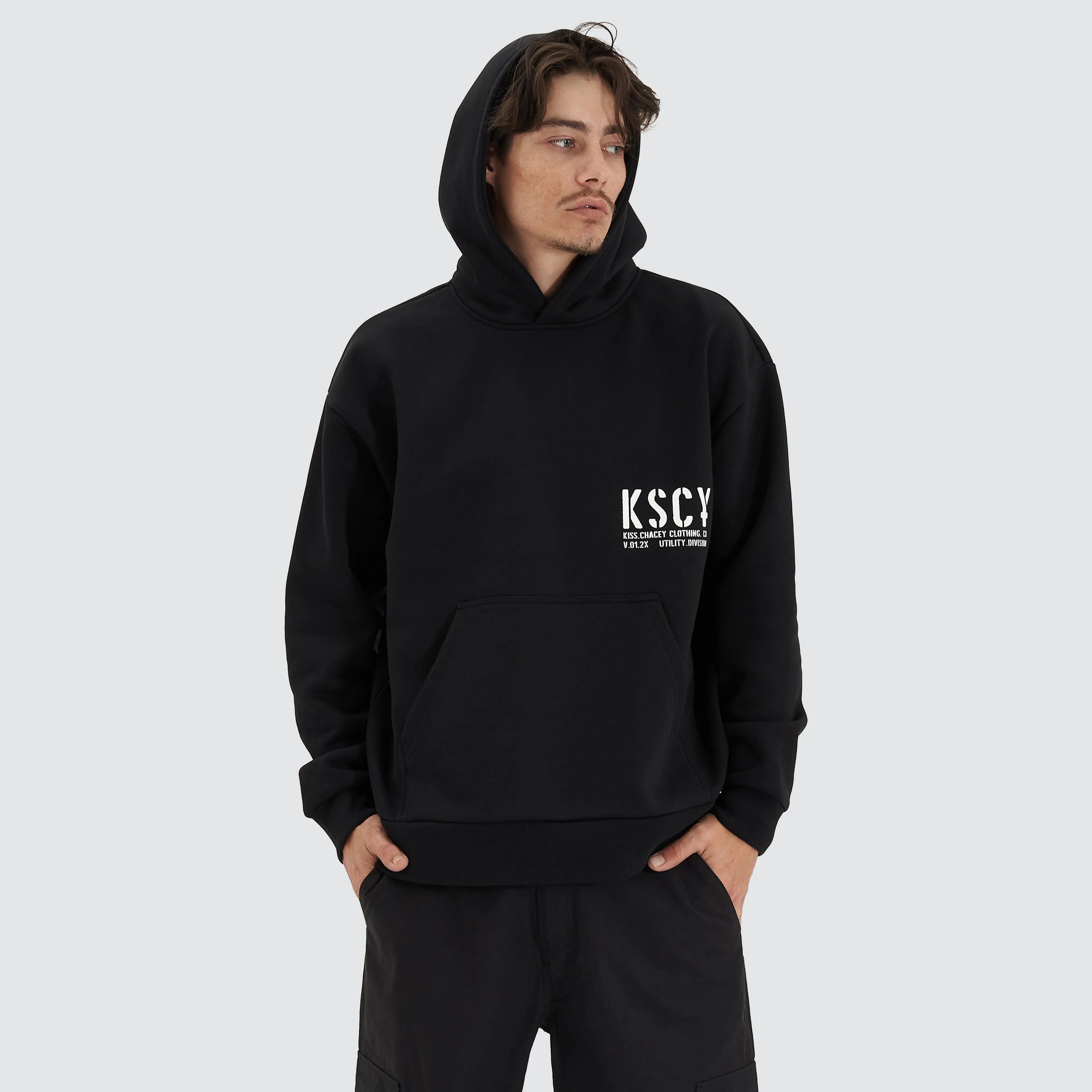 Efficacy Heavy Relaxed Hooded Sweater Jet Black