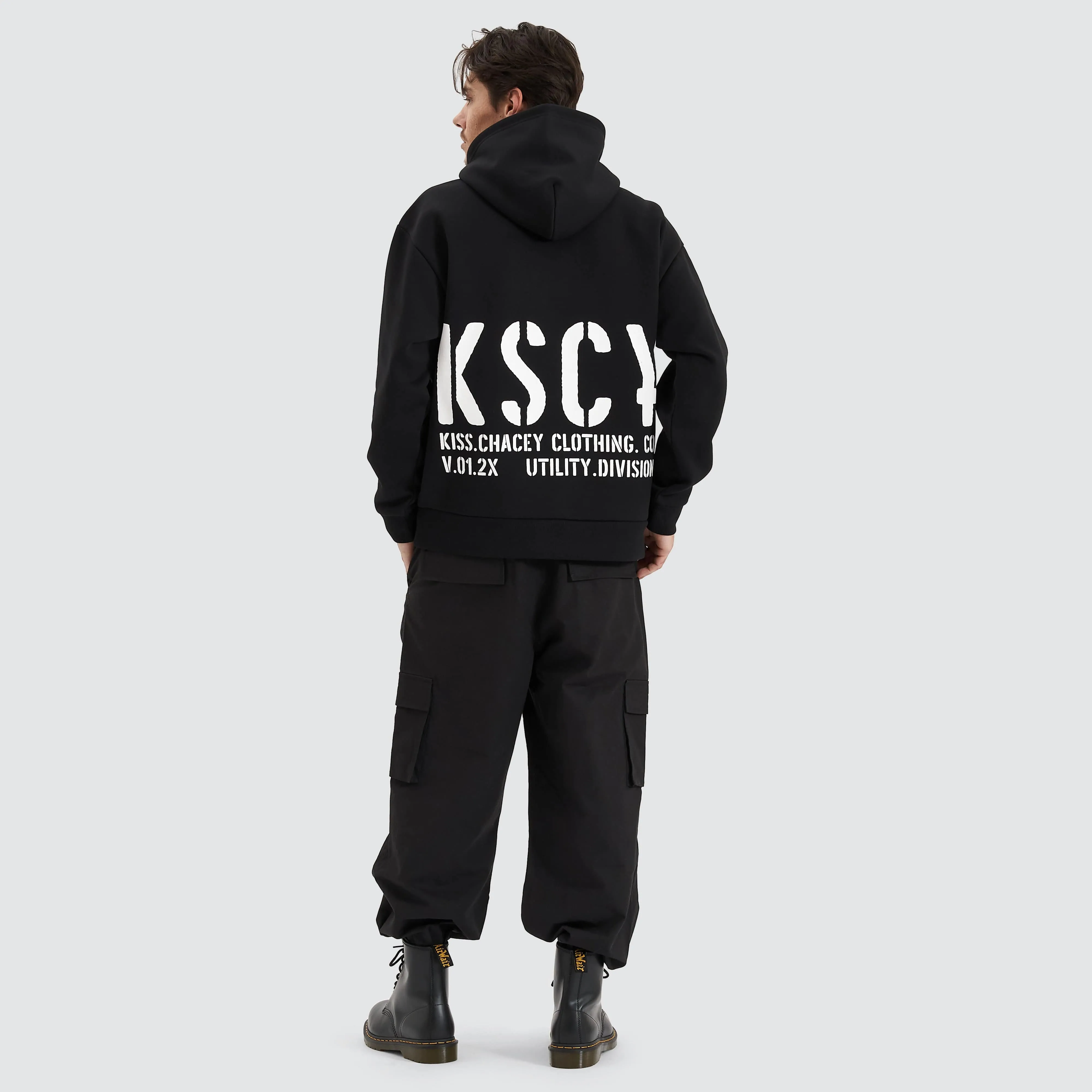 Efficacy Heavy Relaxed Hooded Sweater Jet Black