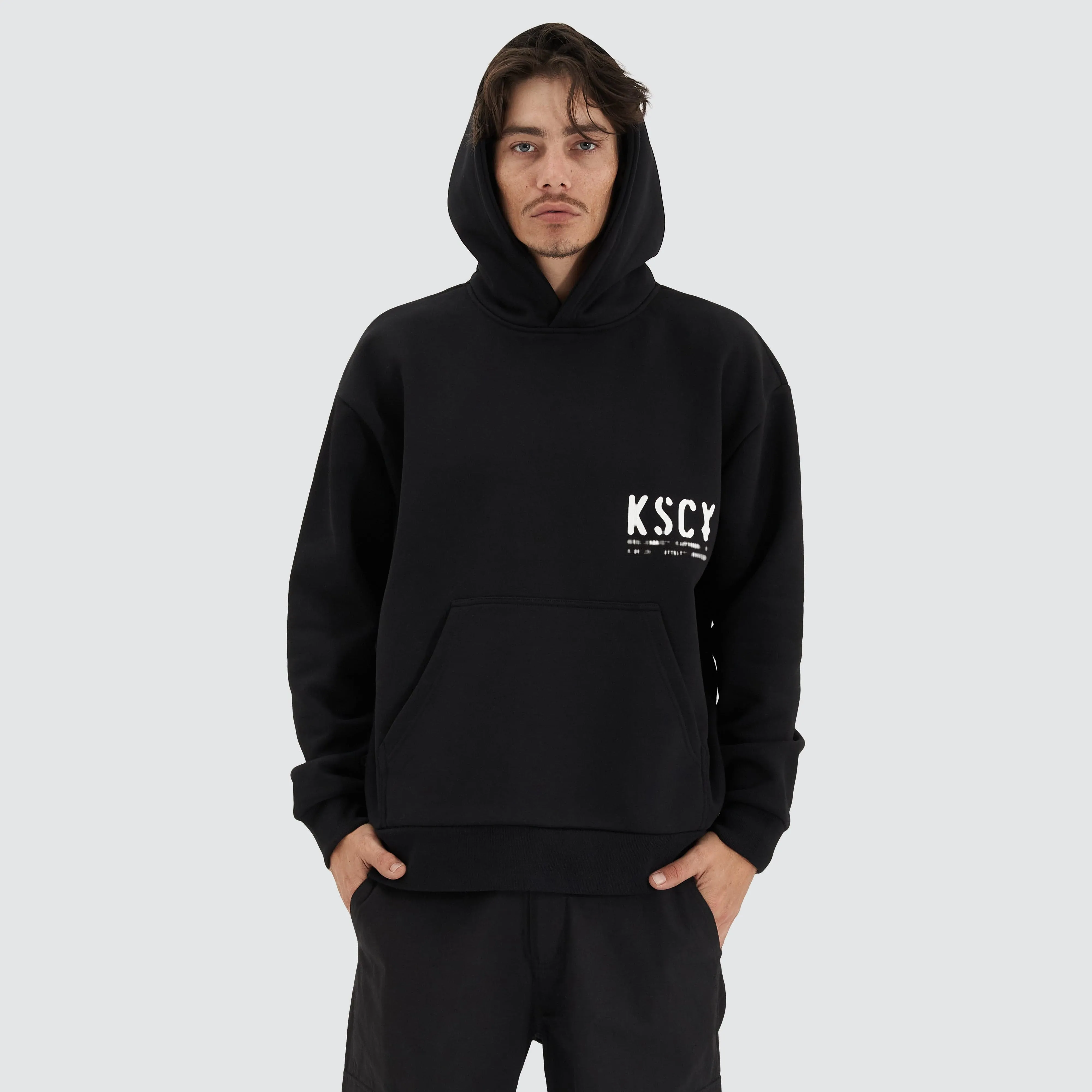 Efficacy Heavy Relaxed Hooded Sweater Jet Black