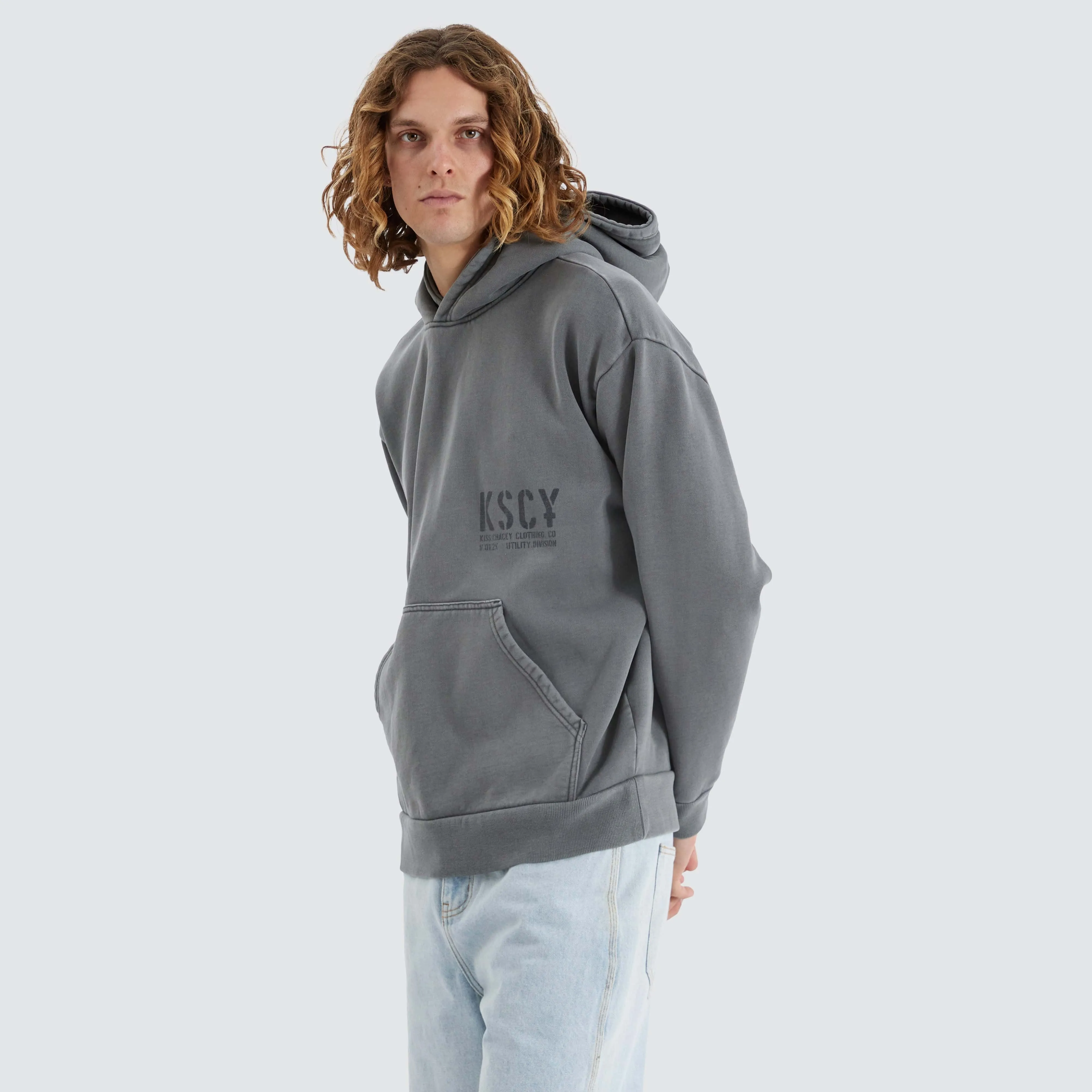 Efficacy Heavy Relaxed Hooded Sweater Pigment Steel