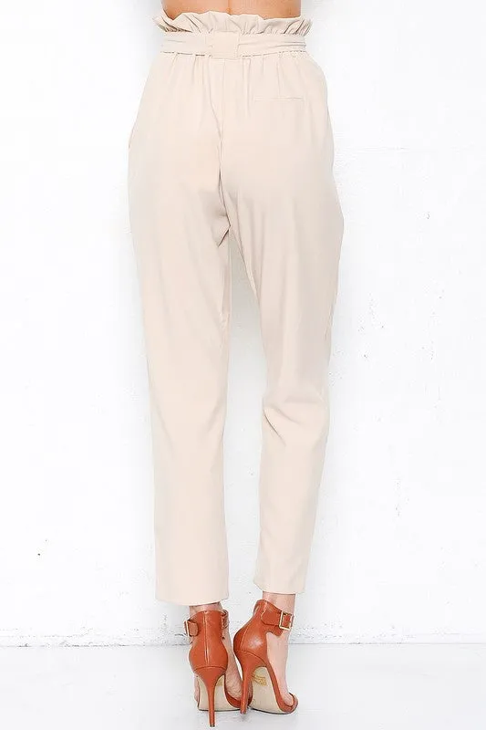 Elegant High Waisted Natural Pants