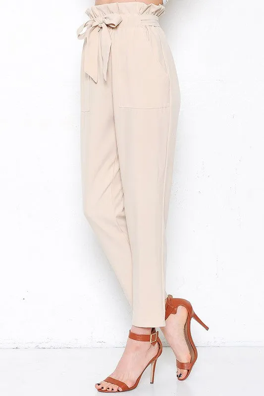Elegant High Waisted Natural Pants