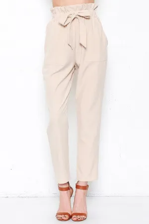 Elegant High Waisted Natural Pants