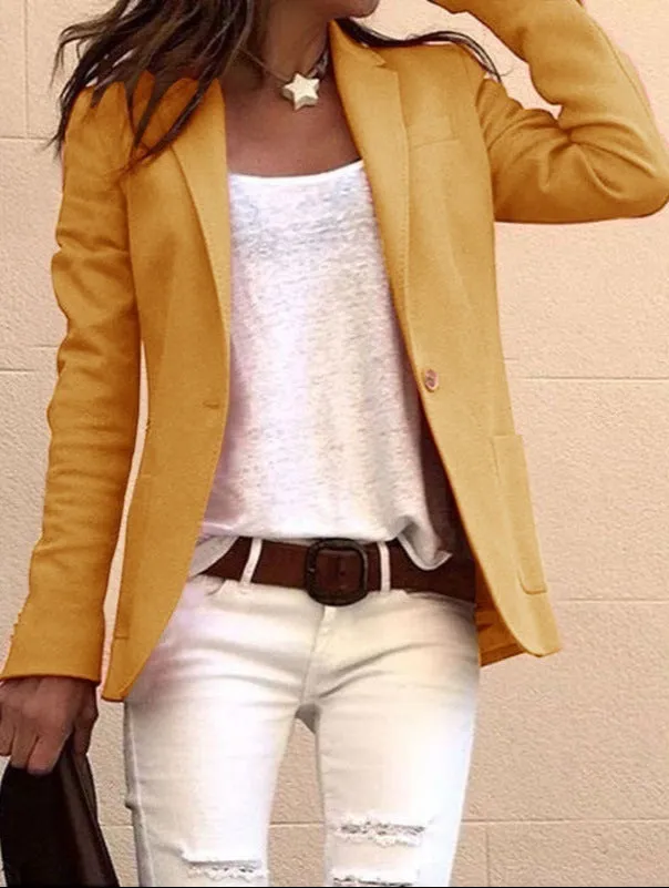 Fashion Langarm Candy Farben Dunne Buro Blazer