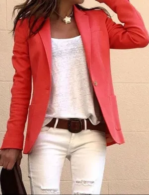 Fashion Langarm Candy Farben Dunne Buro Blazer