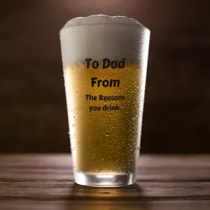 Funny Dad Beer Glass | Father's Day Gift from Kids