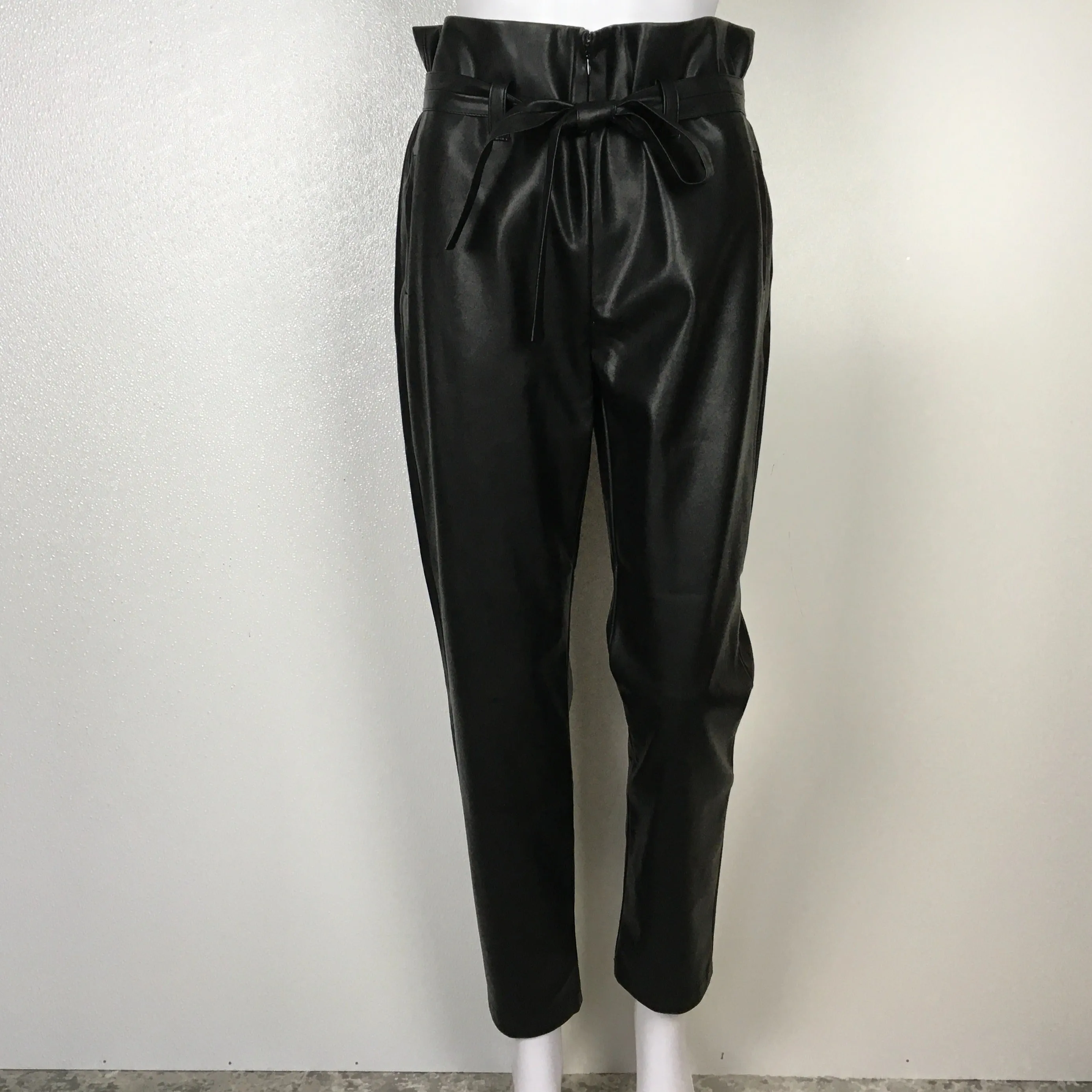 Generation Love Women Black Color Leather Pants