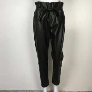 Generation Love Women Black Color Leather Pants