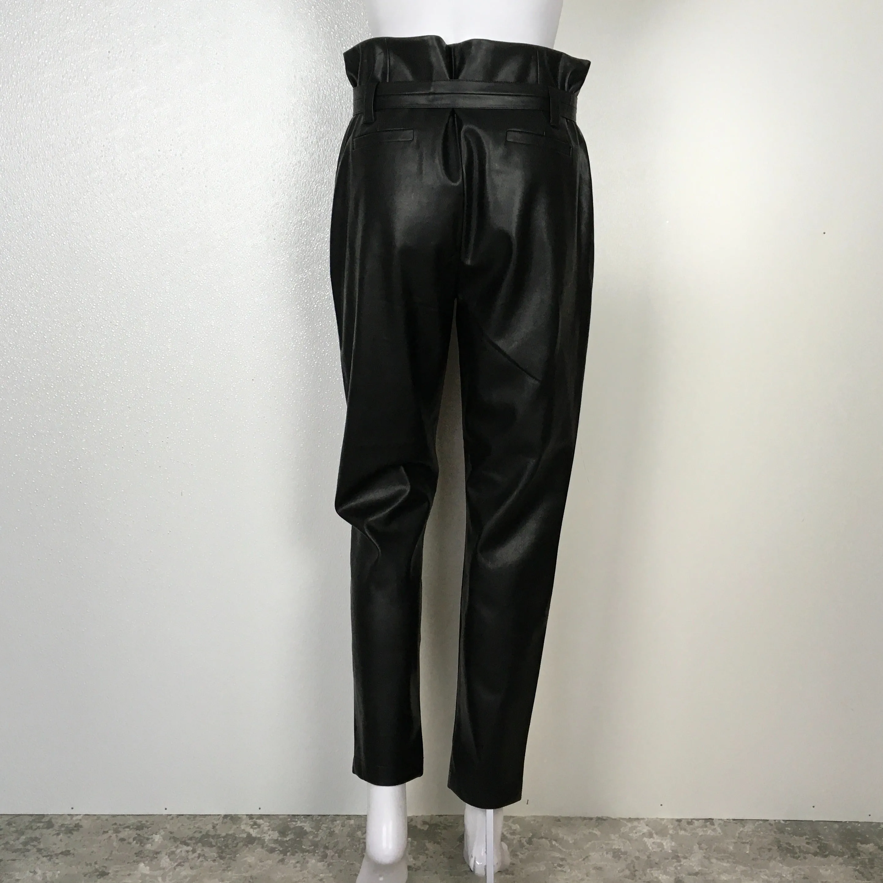 Generation Love Women Black Color Leather Pants