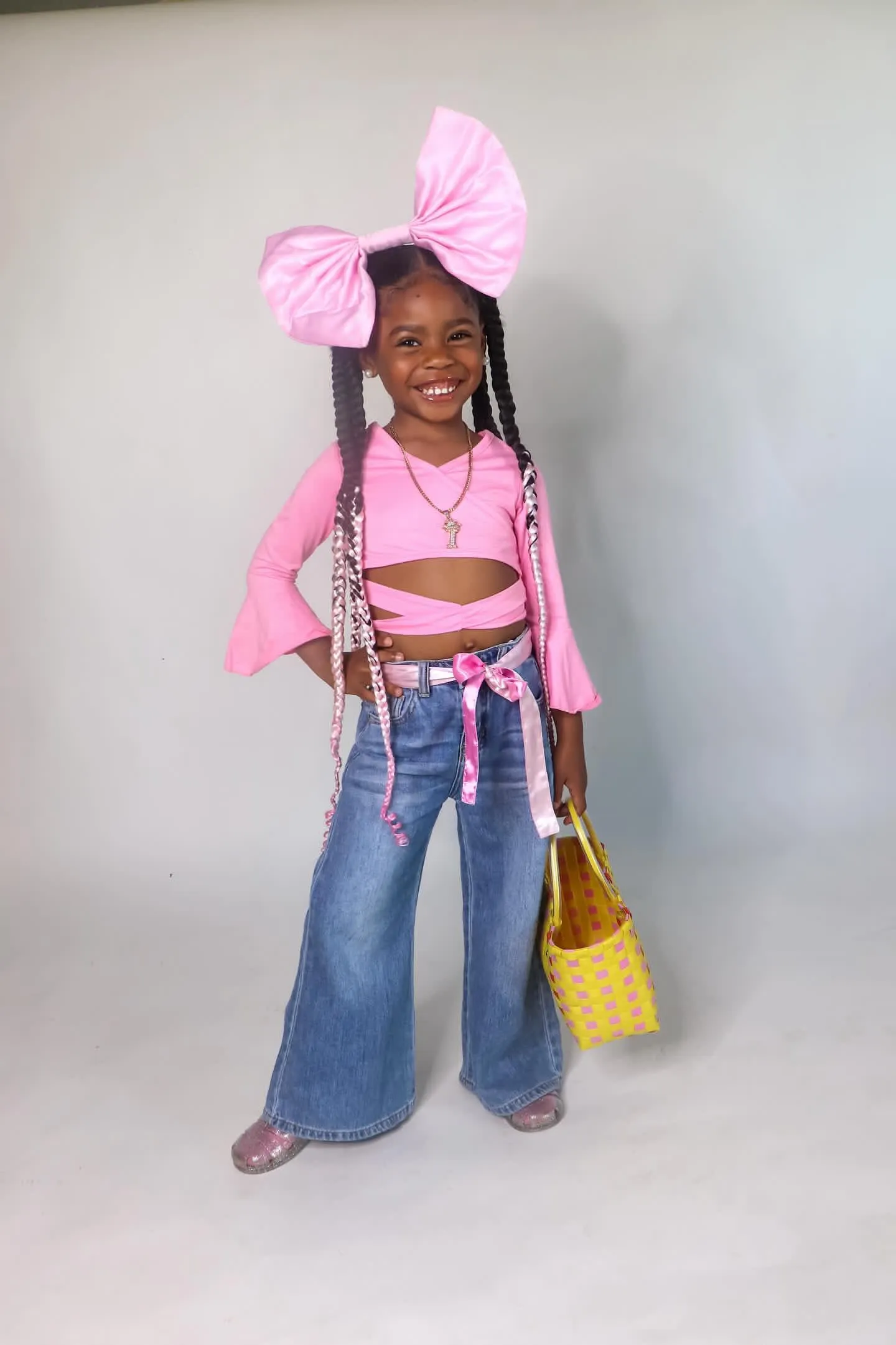 Girls Jeans Wide Leg Slim Fit Flared Boot Cut Denim Pants