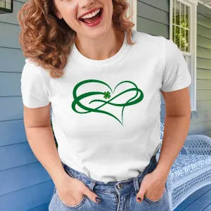 Heart graphic print tees for women's fashion