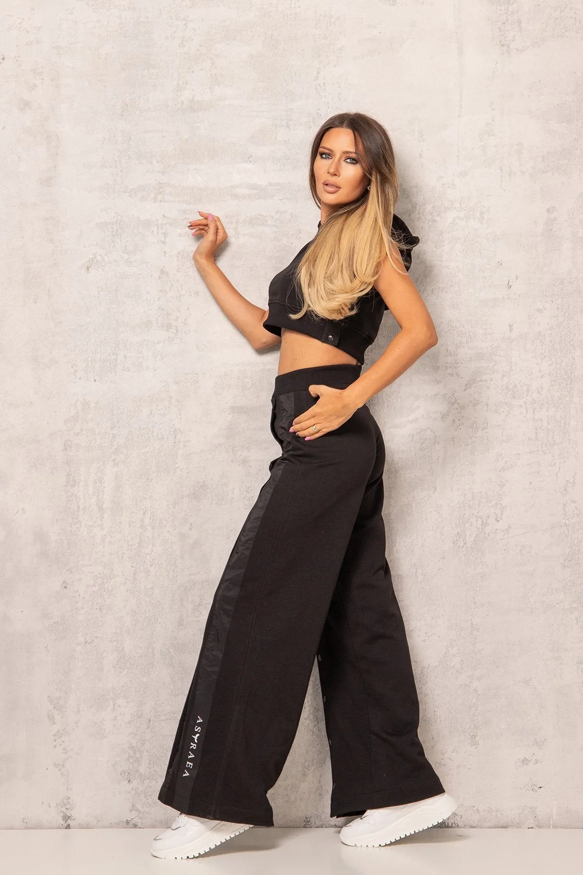 High-Waist Pants and Crop Top