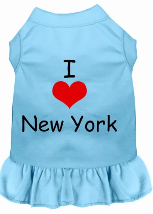 I Heart New York Screen Print Dress Baby Blue Xs