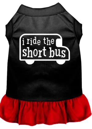I Ride The Short Bus Screen Print Dress Black With Red Sm