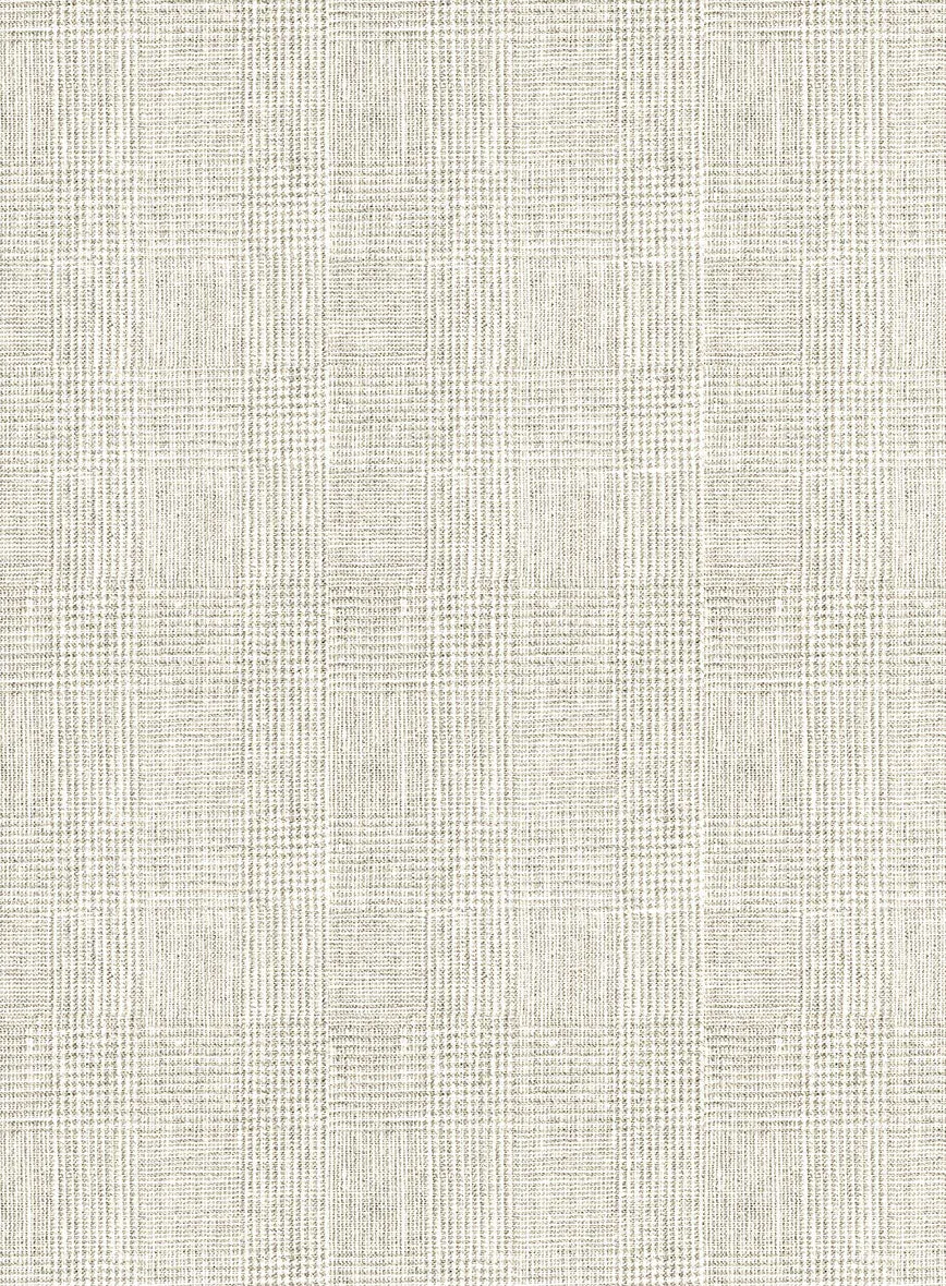 Italian Prato Beige Glen Linen Jacket