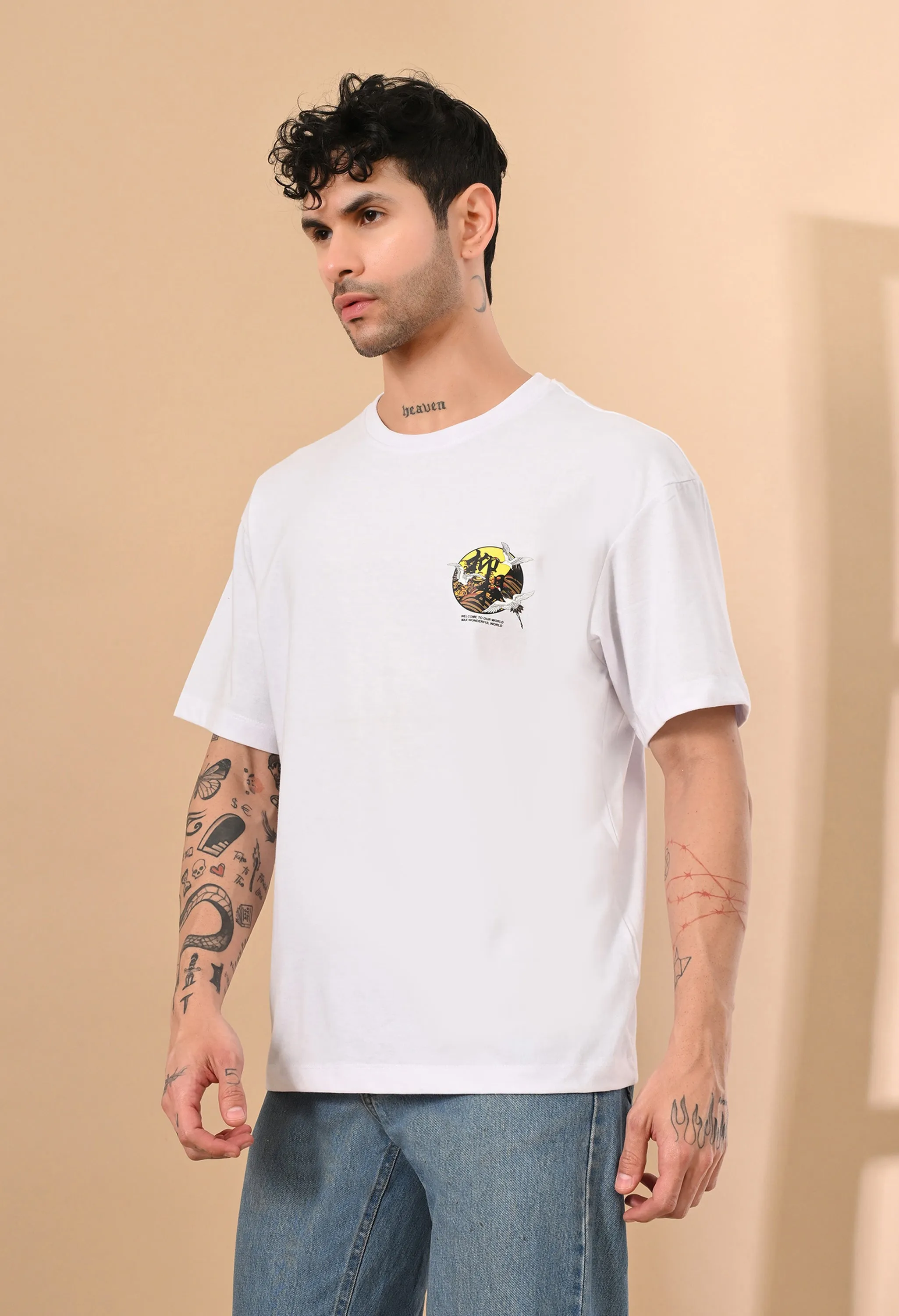 JAPANESE GOOSE PRINTED OVERSIZED T-SHIRT